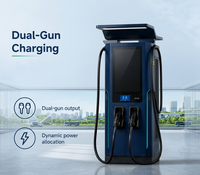 Chargeur rapide DC double pistolet 160kW 240kW avec écran publicitaire et affichage numérique GBT CCS2 IP55 extérieur