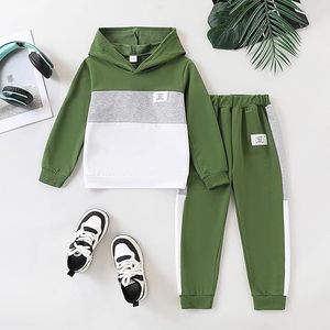 Conjunto de Ropa Deportiva para Niños, Estilo Urbano Moderno, Tela de Algodón Suave y Transpirable, Lavado Ácido Vintage, Elástico - Product Image 6