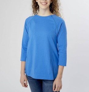 T-shirt sportif en coton bleu pour femme, coupe ajustée, à épaules dénudées, manches courtes, avec perles tissées, couleur unie, toutes saisons - Product Image 1