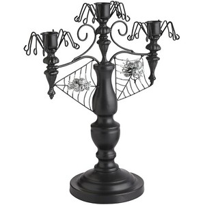 Juego de 2 portavelas de Halloween, portavelas de hierro negro con forma de araña, soporte duradero para velas de mesa, decoración del hogar - Product Image 2