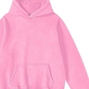 Sudadera con capucha rosa para mujer, de color sólido, forro polar, informal, con bolsillos, corte regular, para otoño. - Product Image 5