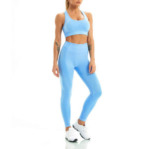 Conjunto Deportivo para Mujer, Leggings, Sujetador Deportivo, Ropa de Yoga, Pantalones Deportivos, Top Corto, Ropa Ajustada Activa, Sin Costuras, para Gimnasio y Fitness - Product Image 2