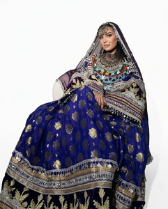Vestido Kuchi Étnico Tribal Vintage, Vestido Tradicional Afgano de Pakistán, Multicolor, para Fiestas, con Decoración de Encaje, Vestido Kuchi Afgano Natural - Product Image 1