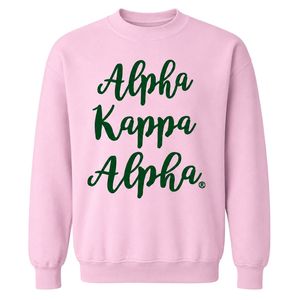 Sweat-shirt à col rond rose avec motif graphique, imprimé lettres vertes, manches longues, en molleton de coton, pull décontracté et tendance pour femme - Product Image 1