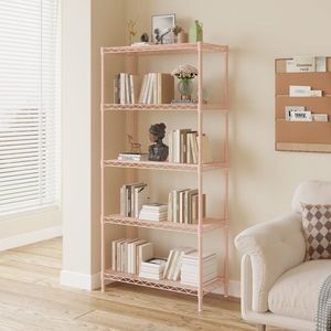 ชั้นวางของเหล็กเคลือบเงา FCH ขนาด 74*34*150 ซม. แบบ 5 ชั้น พร้อมล้อเลื่อนปรับระดับได้ และขาปรับระดับได้เพื่อปรับระยะห่างระหว่างชั้นวาง - Product Image 6