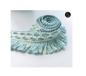 Ribete de encaje de poliéster sostenible con flecos y borde decorativo de poliéster ecológico para exportación a precio económico en India - Product Image 1