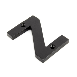 Lettres de l'alphabet en fonte noire mate rustique A-Z, numéros et lettres de maison en métal robuste pour porte d'entrée extérieure - Product Image 1