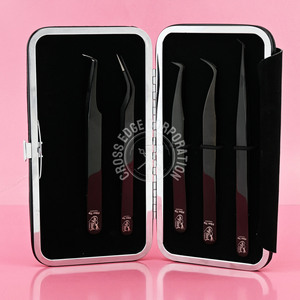 Juego japonés de alta calidad, pinzas para extensión de pestañas, pinzas de amarre aplicadoras de pestañas Mega VOLUMEN DE ACERO INOXIDABLE - Product Image 1