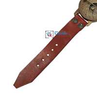 Tanishka Exports Brass Plated Handmade Vintage Nautical Steampunk Directional Sundial Wrist Compass Leather Band Hiking Baptism