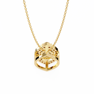 Minimalist 14K <b>Solid</b> <b>Gold</b> Round IGI Certified Round Cut Set Lab Diamond Solitaire <b>Pendant</b> Necklace for Women Party Gift - Product Image 5