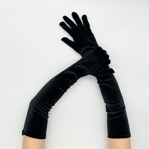 Gants longs en velours doré pour robe de soirée, chauds et élégants, parfaits pour les fêtes, mariages et événements d'opéra, accessoires de danse raffinés - Product Image 6
