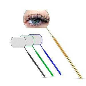 Crescent Style Lash <b>Inspection</b> <b>Mirror</b> With Handle Titanium Coated Color Eyelash Tool High Quality Private Label - Product Image 1