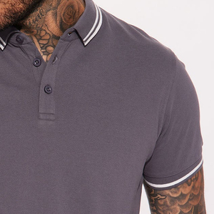 ออกแบบคุณภาพสูง คอเสื้อพับได้ ราคาโรงงานถูก ปี 2026 / เสื้อยืดลำลองผู้ชาย ผ้าเนื้อนุ่ม ทนทาน - Product Image 4