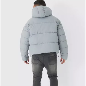 Chaqueta Bomber de Invierno Personalizada al por Mayor de Alta Calidad para Hombre con Cierre de Cremallera y Logotipo Frontal en Lona - Product Image 4