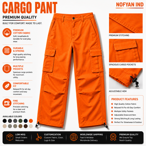 Proveedor de Pantalones Cargo Personalizados OEM, Pantalones Utilitarios Holgados de Algodón Premium, Fabricante de Marca Privada para Hombres y Mujeres - Product Image 1