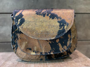 กระเป๋าสะพายไหล่หนังเนื้อโลหะขนสัตว์สไตล์ตะวันตกใหม่คุณภาพสูงหนังขนสัตว์โลหะแท้กระเป๋าถือด้านข้าง - Product Image 2