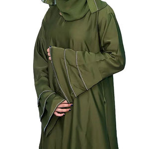 Direct Wholesale Simple and Plain Breathable Black Islamic Clothing Abayas for Women Modest Abaya Dress Custom Direct Sales - Product Image 4