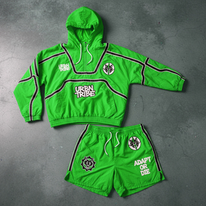 Custom Men Sets Two Piece Custom Windbreaker <b>Shorts</b> and <b>Jacket</b> Tracksuit Reflective Zip up Nylon Two Piece Windbreaker <b>Short</b> Set - Product Image 1