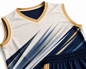 Unisex Sleeveless Basketball Jersey Set V-Neck Moisture Wicking Polyester Uniform Printed Heat-Transfer Printed <b>Athletic</b> Fit All - Product Image 2