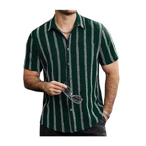 Bangladesh fabrica exportación camisa de hombre de color de rayas manga corta tamaño de pulso mejor venta de Bangladesh precio de fábrica - Product Image 1