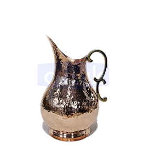 Pot à eau potable en cuivre traditionnel écologique avec couvercle, design martelé élégant pour hôtels et restaurants - Product Image 4