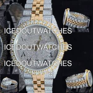 Montres Bling Diamant Givré pour Hommes et Femmes, Cadran 38mm, Boîtier en Acier de Haute Qualité, Mouvement à Quartz, Bracelet Sport - Product Image 3