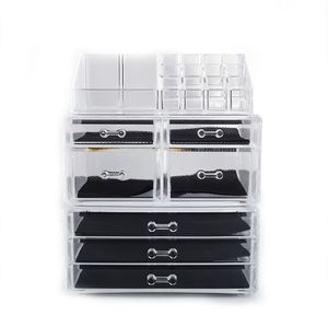Organisateur de maquillage transparent YS avec 4 petits et 3 grands tiroirs, support de rangement pour cosmétiques en plastique - Product Image 4