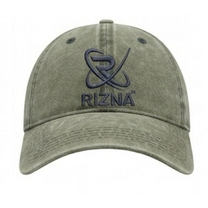 RIZNA Twill Denim <b>Baseball</b> <b>Cap</b> 6-Panel Adjustable Unisex Casual Vintage Washed 3D Embroidered Logo Front Panel Blue Cotton Metal - Product Image 1
