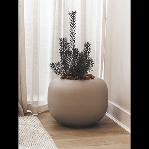 Jardinière ovale décorative Hieta 50x38cm en fibre de verre lisse blanche pour intérieur/extérieur - Product Image 6