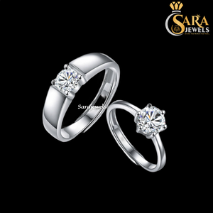 Anillo de compromiso de diamantes redondos de acero inoxidable chapado en rodio para mujer, estilo clásico, el más vendido, para bodas y fiestas, en venta. - Product Image 2