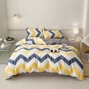 Ensemble de couette en coton à pois bleu clair, 400TC, 3 pièces, lavable, pour usage domestique, style simple - Product Image 4