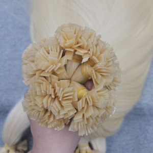 Extensions de cheveux humains lisses blondes décolorées vietnamiennes Dream Hair, en vrac, à pointe plate, à pointe en I, 100 % non traitées, avec cuticules intactes, à bandes adhésives - Product Image 1