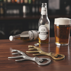 Abridor de Botellas con Diseño de Asta de Ciervo Metálica, Estilo Vintage, Herramienta de Bar, Abridor Decorativo Rústico de Mano - Product Image 2