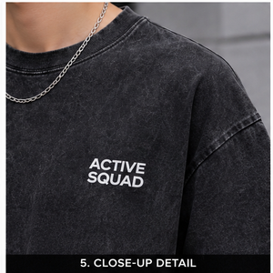 Camiseta de manga regular con cuello alto de punto transpirable de forro polar para hombre Active Squad, venta al por mayor OEM - Product Image 5