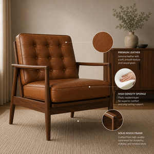 Modern Style Accent Chair Genuine Leather Single <b>Sofa</b> Premium Comfort for Living Room Villa Hotel Office Wholesale - Product Image 4