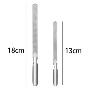 Lime à ongles jetable en acier double face, manche droit, outil professionnel de soin des ongles, 9 cm, grain 100, BAFA SURGICAL - Product Image 1