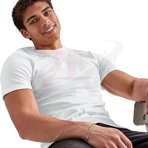 T-shirt blanc uni, personnalisable avec votre propre image, design OEM, pour homme, 100% coton, grande taille, avec logo et marque personnalisés. - Product Image 4