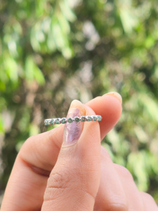 Anillo de Diamantes de Oro Blanco de 14K y 18K con Diamantes Cultivados en Laboratorio, Anillo de Eternidad Redondo para Mujer, Elegante Anillo de Boda con Gema Azul, Regalo de Joyería - Product Image 3