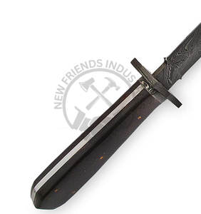 Cuchillo Dogger de Acero de Damasco Hecho a Mano, Nuevo, con Mango de Micarta y Funda, Cuchillo de Caza para Exteriores de Hoja Fija Afilada de la Mejor Calidad - Product Image 4