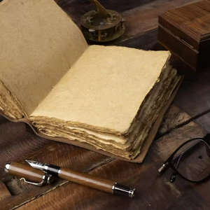 Genuine Red Leather Journal with Heart <b>Lock</b> Personalized Flower Embossed Notebook Handmade Deckle Paper <b>Diary</b> for Writing - Product Image 5