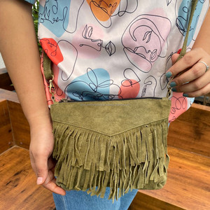 2024 Fashion Women's Sling Crossbody Bag Ladies High Quality Suede Leather Fringe Small Shoulder Bag Ladies Tassel <b>Handbag</b> Purse - Product Image 3