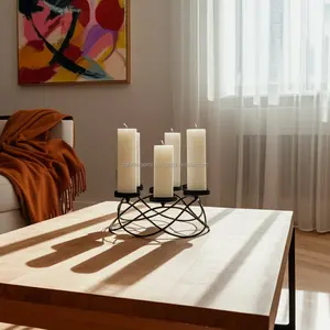 Porte-bougie en métal haut de gamme pour hôtels européens, porte-bougie moderne avec accent doré, style britannique, Zahid Exports - Product Image 3