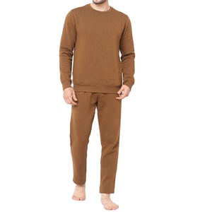 Conjunto Deportivo de Algodón para Hombre, Cuello Redondo, Manga Larga, Color Sólido, Pantalones Jogger Largos, Ropa Casual de Otoño, Transpirable, Corte Regular - Product Image 6