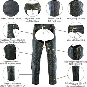 Leather <b>Chaps</b> for Men and Women Western Style Premium Heavy Buffalo Leather Women - Product Image 5