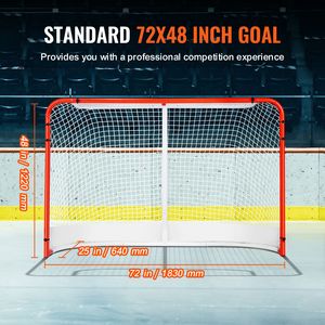 Set di Porte da Hockey in Acciaio per Interni ed Esterni, Porte da Allenamento Regolamentari Portatili per Attrezzature da Hockey su Pattini - Product Image 3