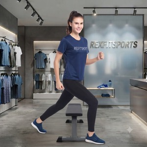 เสื้อยืดกีฬาผู้หญิงทรงโอเวอร์ไซส์ REXFITSPORTS 2026 ระบายอากาศได้ดี แขนสั้น เหมาะสำหรับออกกำลังกาย วิ่ง ฟิตเนส รับผลิตแบรนด์ส่วนตัว - Product Image 5