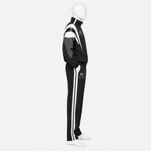 Ensemble de survêtement en nylon personnalisé pour homme, veste coupe-vent à capuche zippée, pantalon ample à jambes larges, tenue décontractée streetwear coupe-vent - Product Image 4