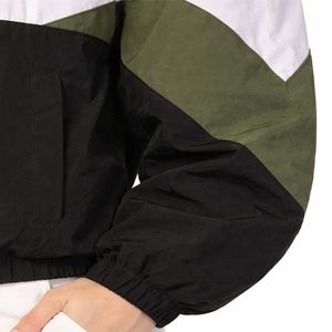 Chaqueta Cortavientos para Mujer con Panel en V, Capucha y Cierre Frontal, Ligera, Estilo Urbano, Ropa Deportiva Activa - Product Image 5