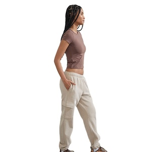 Pantalones Cargo para Mujer con Diseño de Múltiples Bolsillos Personalizados, Pantalones Deportivos de Cintura Elástica Cómodos y de Alta Calidad, Joggers para Mujer - Product Image 2