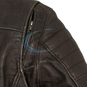 Veste en cuir d'hiver pour homme KHIMASHAM INDUSTRY, couleur unie, respirante, fermeture éclair, style streetwear, logo frontal, écologique - Product Image 5
